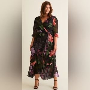 NWT Floral Faux Wrap Maxi Dress 20W